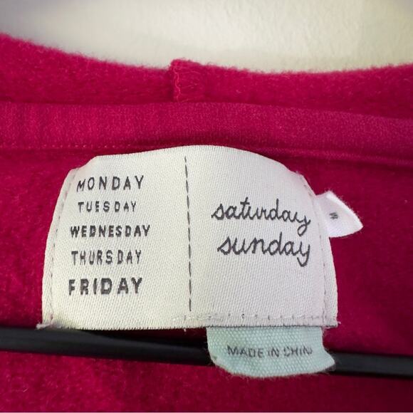 Anthropologie Saturday Sunday Embroidered Star Hoodie Cropped Drawstring Hood M - Picture 8 of 11